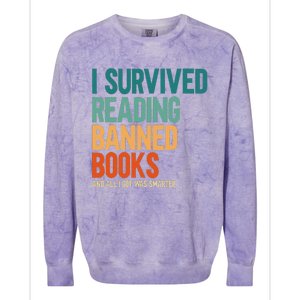 I Survived Reading Banned Books Book Lover Bookaholic Colorblast Crewneck Sweatshirt