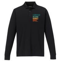 I Survived Reading Banned Books Book Lover Bookaholic Performance Long Sleeve Polo