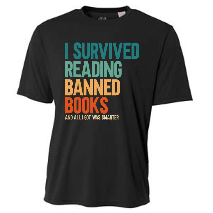 I Survived Reading Banned Books Book Lover Bookaholic Cooling Performance Crew T-Shirt