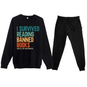 I Survived Reading Banned Books Book Lover Bookaholic Premium Crewneck Sweatsuit Set