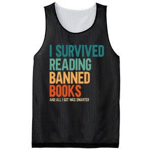 I Survived Reading Banned Books Book Lover Bookaholic Mesh Reversible Basketball Jersey Tank