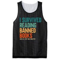 I Survived Reading Banned Books Book Lover Bookaholic Mesh Reversible Basketball Jersey Tank