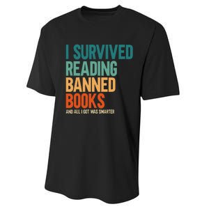 I Survived Reading Banned Books Book Lover Bookaholic Performance Sprint T-Shirt