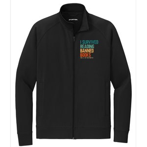 I Survived Reading Banned Books Book Lover Bookaholic Stretch Full-Zip Cadet Jacket