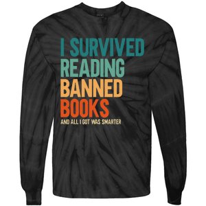 I Survived Reading Banned Books Book Lover Bookaholic Tie-Dye Long Sleeve Shirt