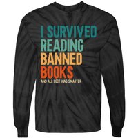 I Survived Reading Banned Books Book Lover Bookaholic Tie-Dye Long Sleeve Shirt