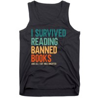 I Survived Reading Banned Books Book Lover Bookaholic Tank Top