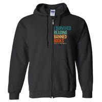 I Survived Reading Banned Books Book Lover Bookaholic Full Zip Hoodie