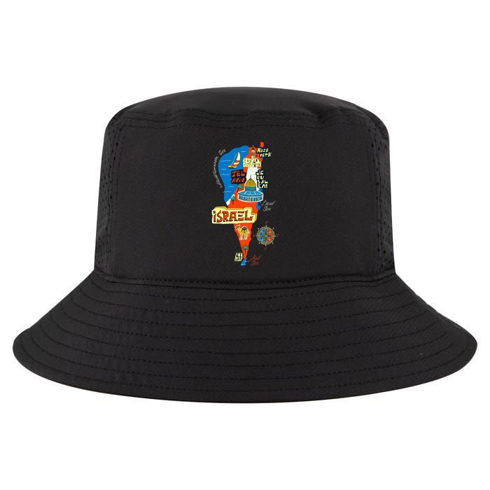Israel Cartoon Map Cool Comfort Performance Bucket Hat
