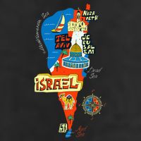 Israel Cartoon Map Cool Comfort Performance Bucket Hat