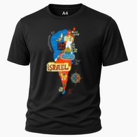 Israel Cartoon Map Cooling Performance Crew T-Shirt