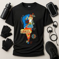 Israel Cartoon Map Cooling Performance Crew T-Shirt