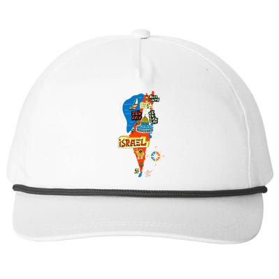 Israel Cartoon Map Snapback Five-Panel Rope Hat