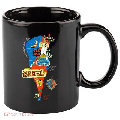 Israel Cartoon Map 11oz C Handle Ceramic Mug