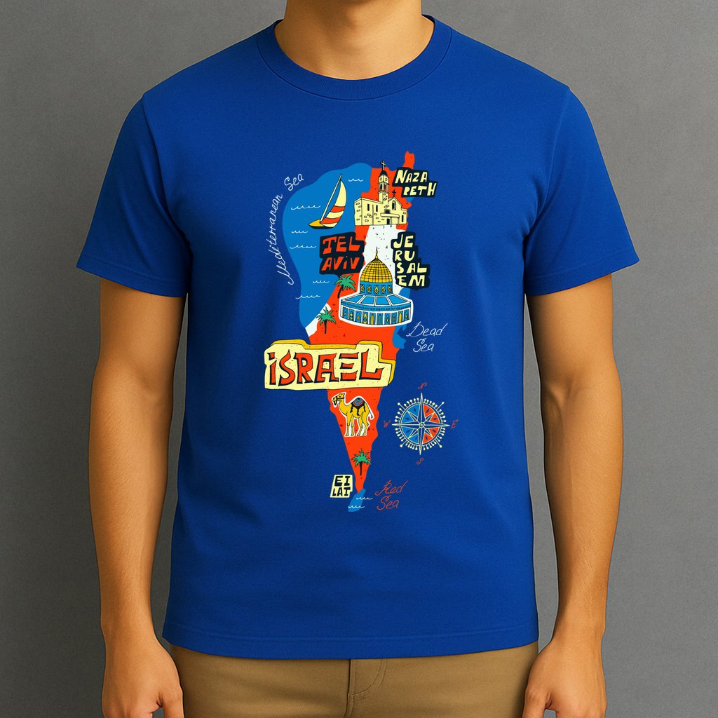 Israel Cartoon Map T-Shirt