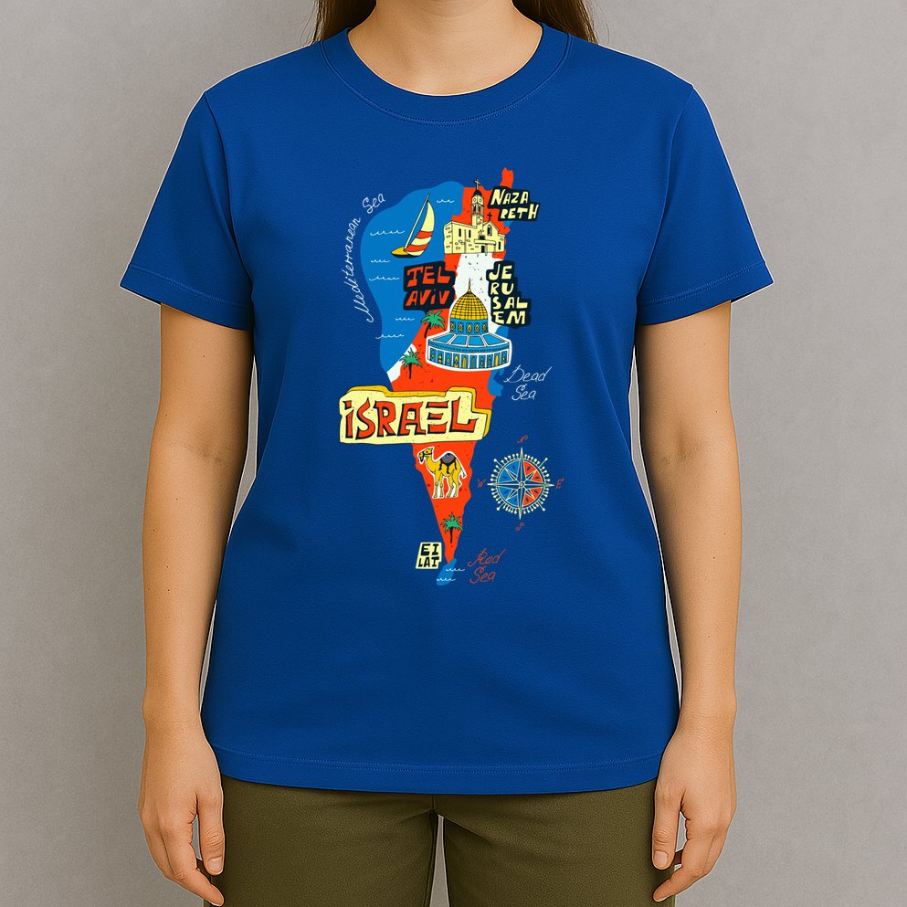 Israel Cartoon Map T-Shirt