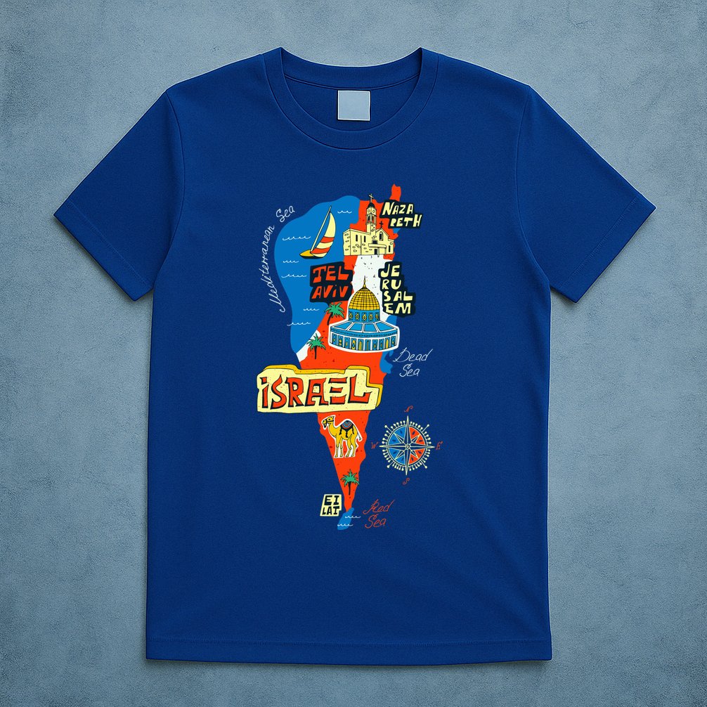 Israel Cartoon Map T-Shirt