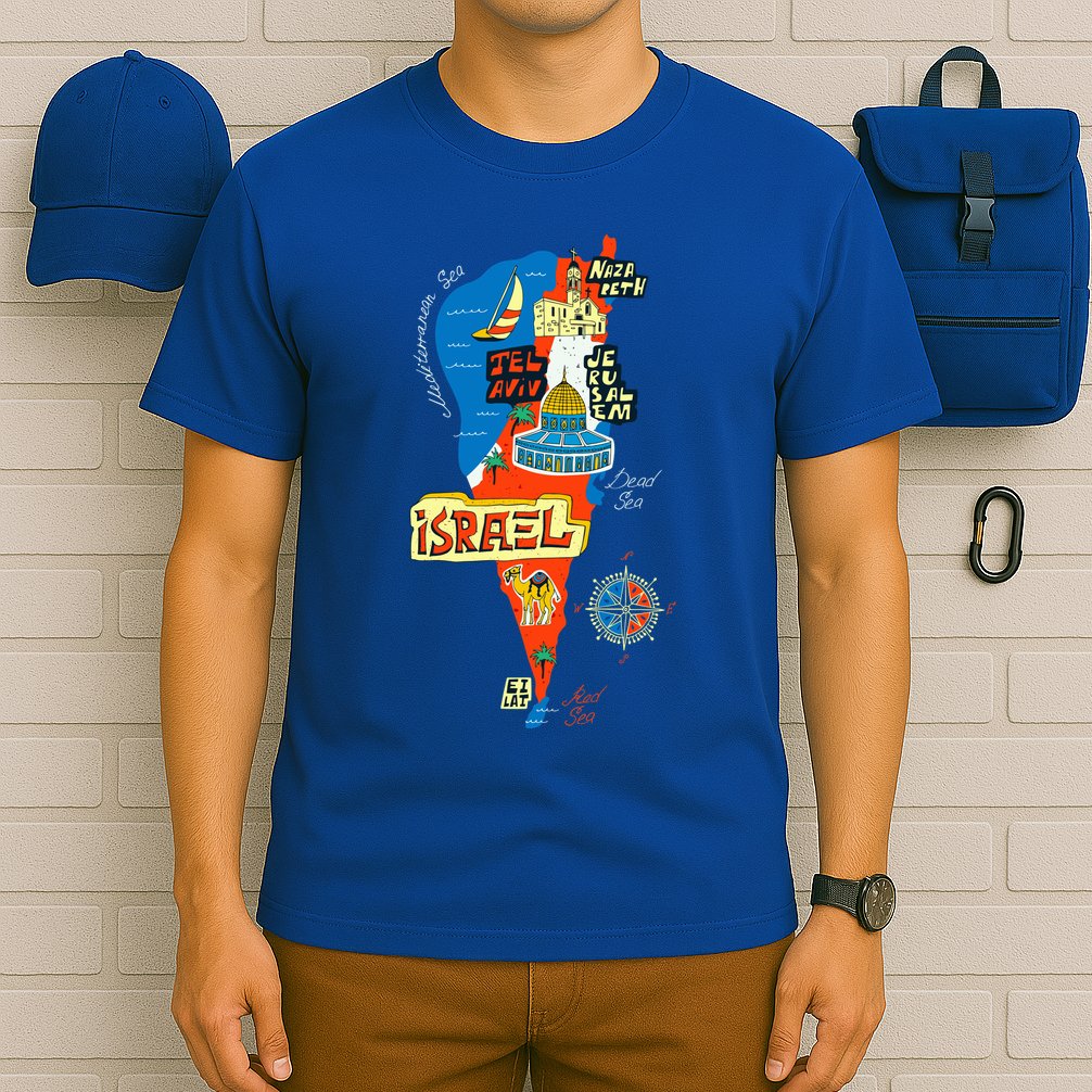 Israel Cartoon Map T-Shirt