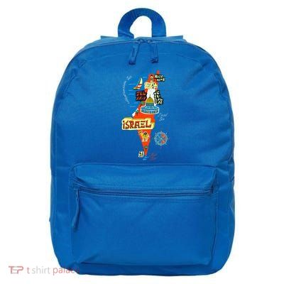 Israel Cartoon Map 16 in Basic Backpack