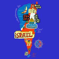 Israel Cartoon Map Short Acrylic Beanie