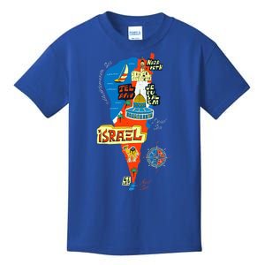 Israel Cartoon Map Kids T-Shirt