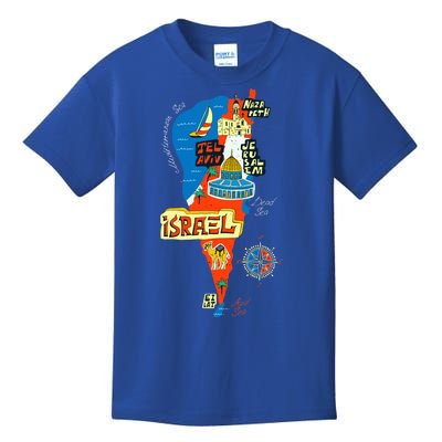 Israel Cartoon Map Kids T-Shirt