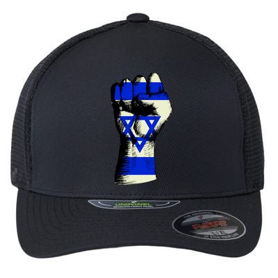 Israel Flag Fist Flexfit Unipanel Trucker Cap