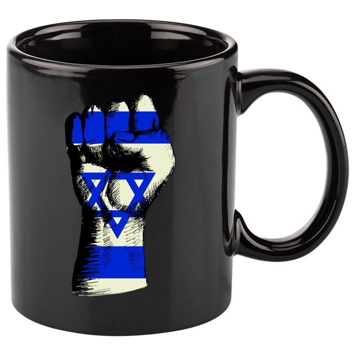Israel Flag Fist 11oz C Handle Ceramic Mug