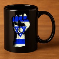 Israel Flag Fist 11oz C Handle Ceramic Mug