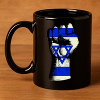 Israel Flag Fist 11oz C Handle Ceramic Mug