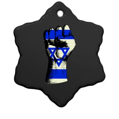 Israel Flag Fist Ceramic Star Ornament