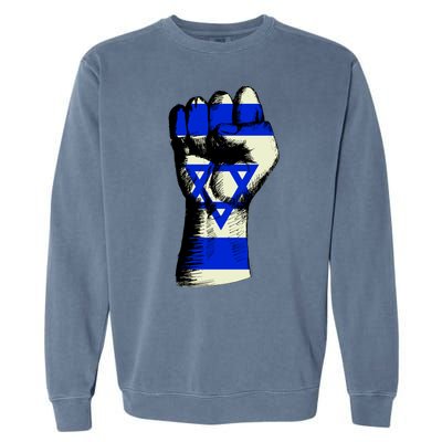 Israel Flag Fist Garment-Dyed Sweatshirt