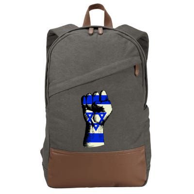 Israel Flag Fist Cotton Canvas Backpack