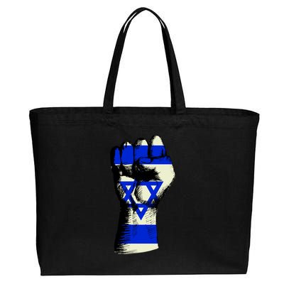 Israel Flag Fist Cotton Canvas Jumbo Tote