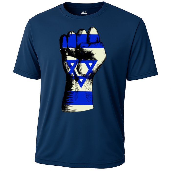 Israel Flag Fist Cooling Performance Crew T-Shirt