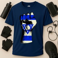 Israel Flag Fist Cooling Performance Crew T-Shirt
