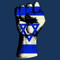 Israel Flag Fist Cooling Performance Crew T-Shirt