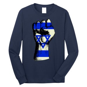 Israel Flag Fist Long Sleeve Shirt