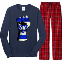 Israel Flag Fist Long Sleeve Pajama Set