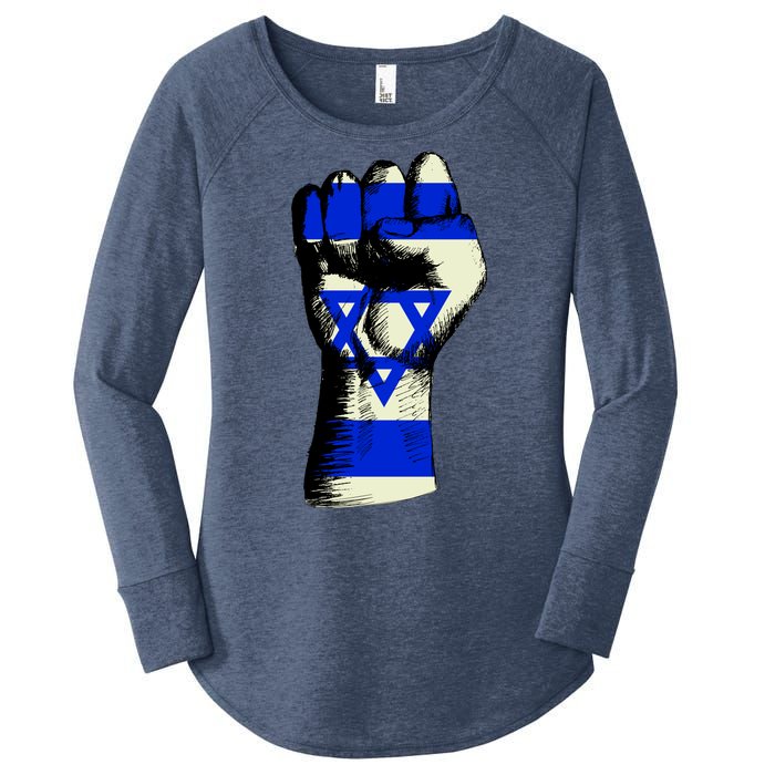 Israel Flag Fist Women's Perfect Tri Tunic Long Sleeve Shirt