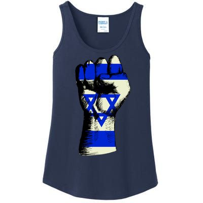 Israel Flag Fist Ladies Essential Tank