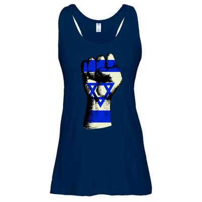 Israel Flag Fist Ladies Essential Flowy Tank