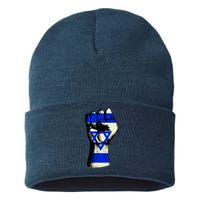 Israel Flag Fist Sustainable Knit Beanie