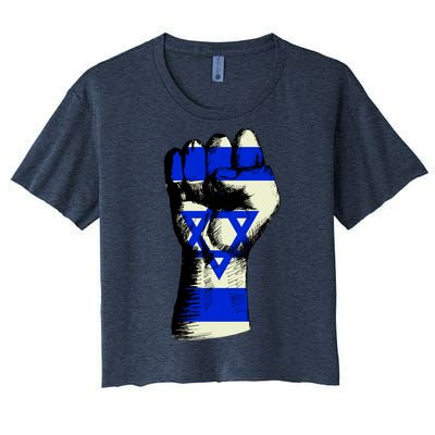 Israel Flag Fist Women's Crop Top Tee