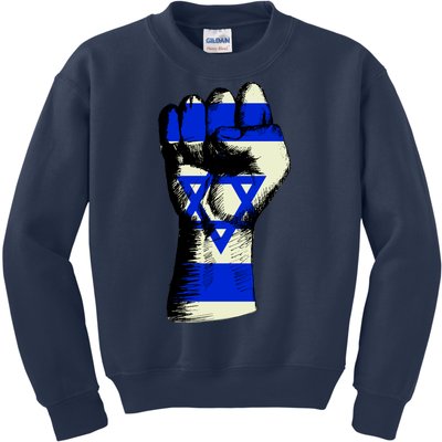 Israel Flag Fist Kids Sweatshirt