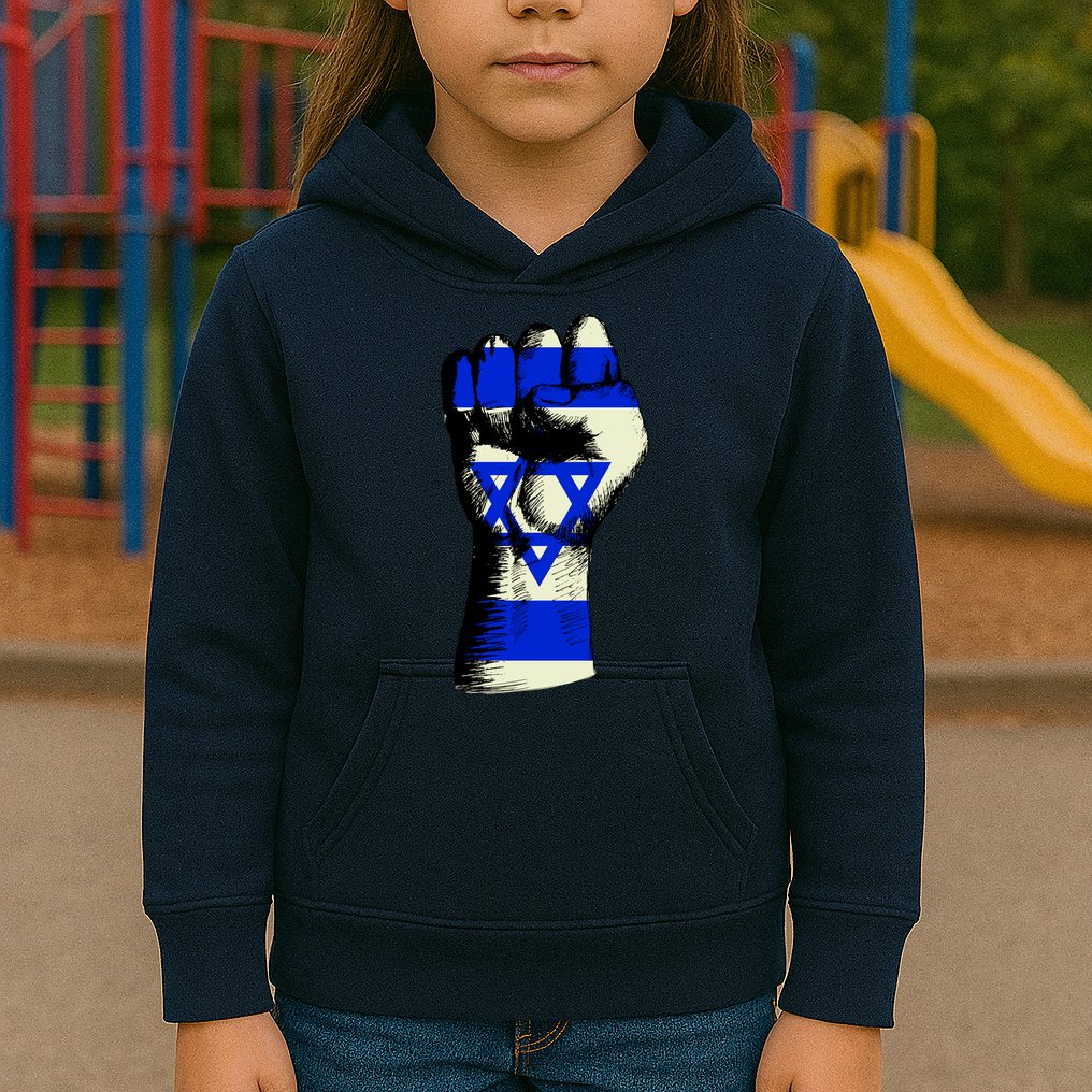 Israel Flag Fist Kids Hoodie