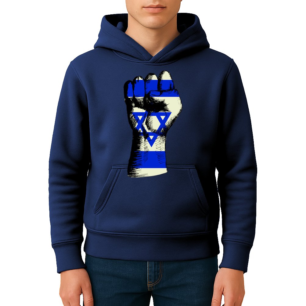 Israel Flag Fist Kids Hoodie