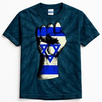 Israel Flag Fist Kids Tie-Dye T-Shirt