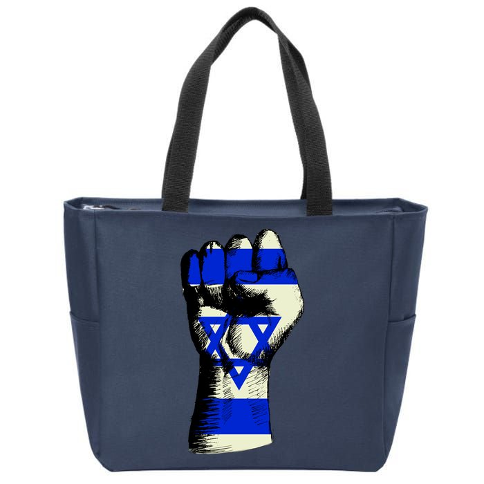 Israel Flag Fist Zip Tote Bag