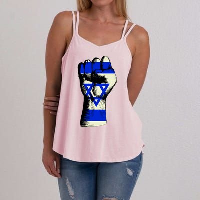 Israel Flag Fist Women's Strappy Tank